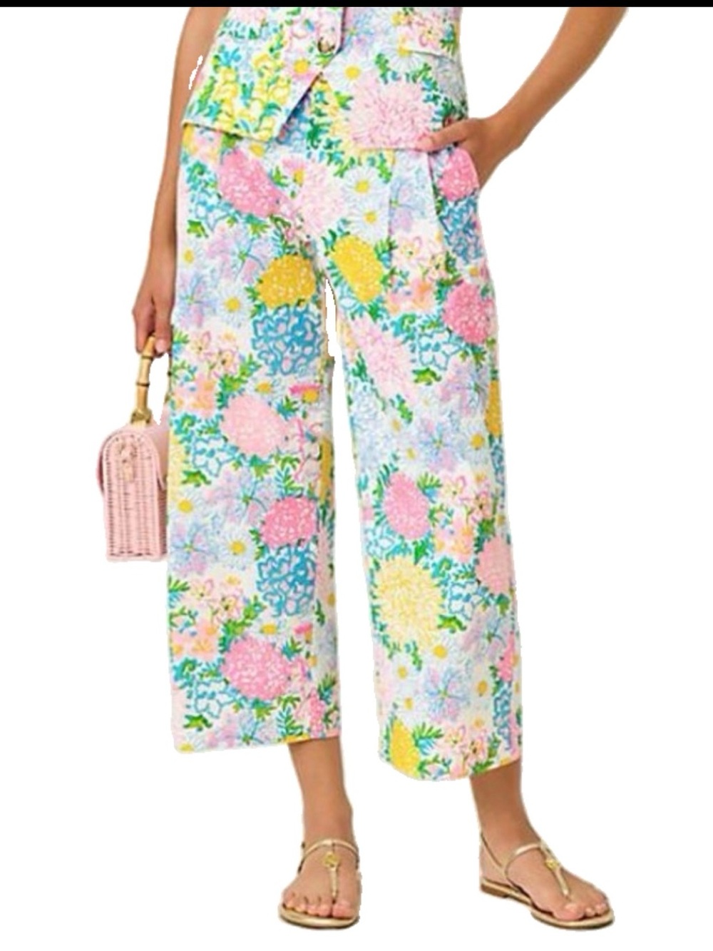 Lilly Pulitzer Mandalay Wide Leg Crop Pants in Lilly Multicolor new
